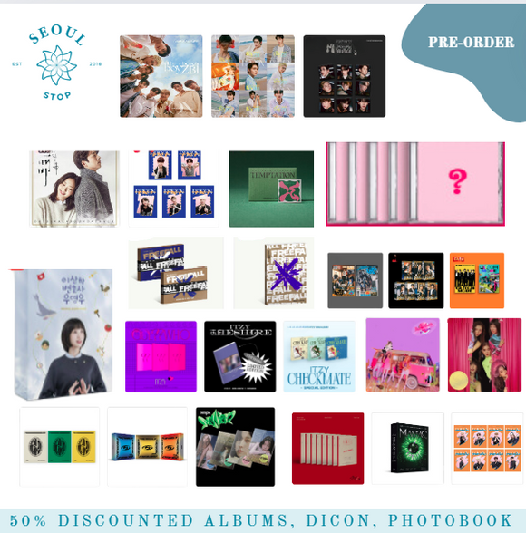 50% DISCOUNTED ALBUMS, DICON, PHOTOBOOK (TWICE, BTS, ITZY, NCT, STAYC, TXT, (G)I-DLE, ZB1, DRAMA OST)